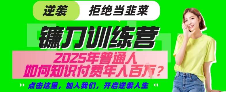 【网创项目终点站-镰刀训练营超级IP合伙人】25年普通人如何通过“知识付费”年入百个-仅此一版【揭秘】|无忧资源社