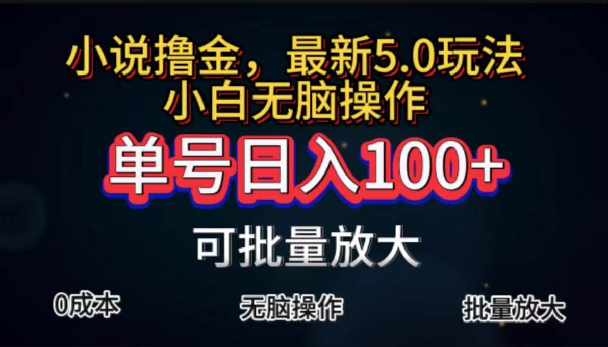 （11651期）全自动小说撸金，单号日入100+小白轻松上手，无脑操作|无忧资源社