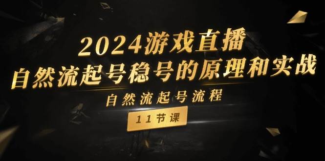 2024游戏直播自然流起号稳号的原理和实战，自然流起号流程（11节）|无忧资源社