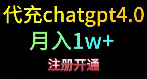 代充chatgpt4，日入500+，精准引流，暴力变现【揭秘】|无忧资源社