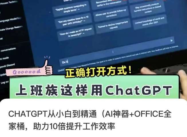 CHATGPT从小白到精通，AI神器+OFFICE全家桶，助力10倍提升工作效率|无忧资源社