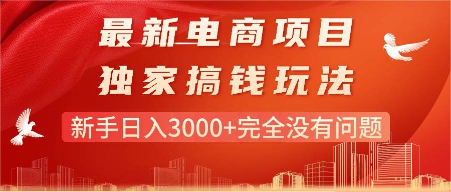 （11101期）最新电商项目-搞钱玩法，新手日入3000+完全没有问题|无忧资源社