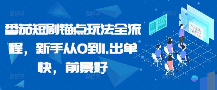 番茄短剧锚点玩法全流程，新手从0到1，出单快，前景好|无忧资源社