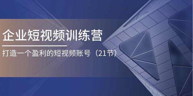 （11278期）企业短视频训练营：打造一个盈利的短视频账号（21节）|无忧资源社
