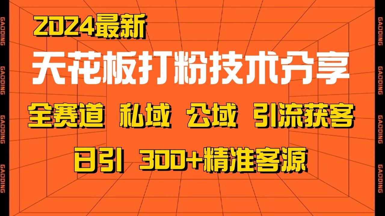 天花板打粉技术分享，野路子玩法 曝光玩法免费矩阵自热技术日引2000+精准客户|无忧资源社