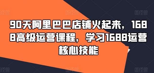 90天阿里巴巴店铺火起来，1688高级运营课程，学习1688运营核心技能|无忧资源社