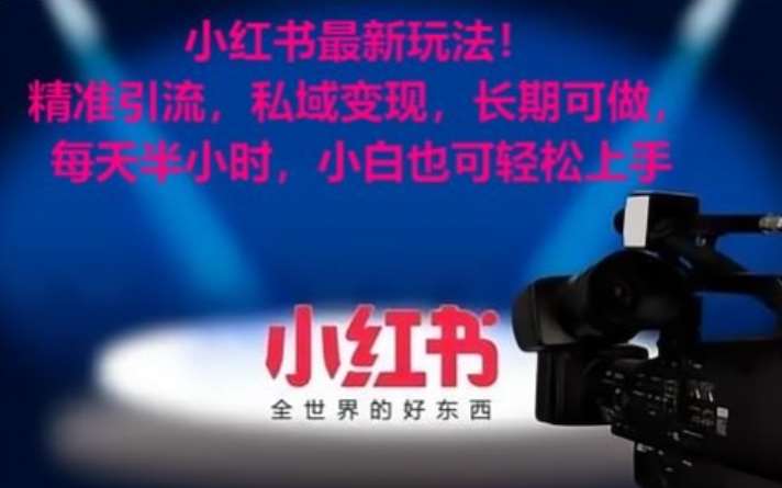 小红书最新玩法！精准引流，私域变现，长期可做，每天半小时，小白也可轻松上手【揭秘】|无忧资源社