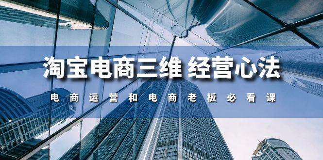 （10761期）淘宝电商三维 经营心法：电商运营和电商老板必看课（59节课）|无忧资源社