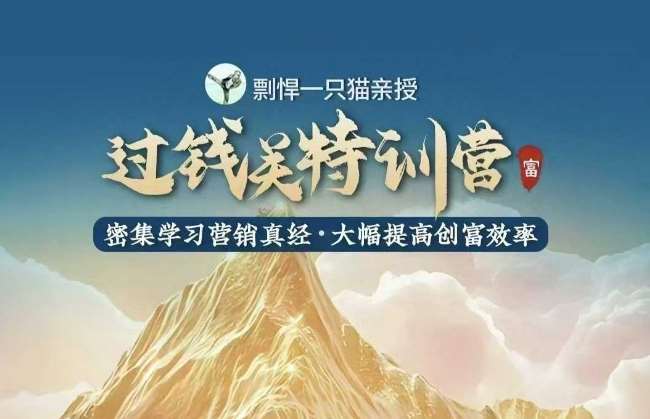 剽悍一只猫-过钱关特训营，学习营销真经 大幅度提高创富效率|无忧资源社