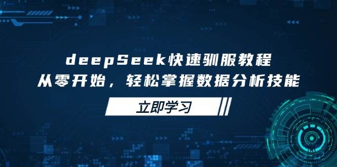 (14536期)deepSeek快速驯服教程,从零开始,轻松掌握数据分析技能|无忧资源社