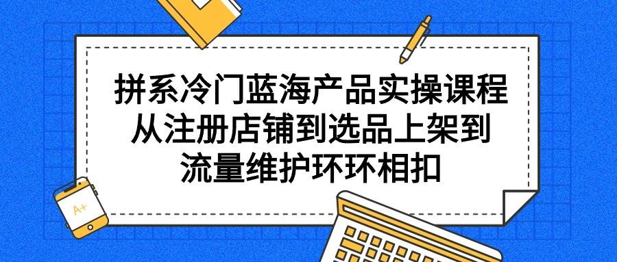 （9527期）拼系冷门蓝海产品实操课程，从注册店铺到选品上架到流量维护环环相扣|无忧资源社