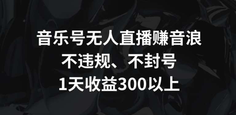 音乐号无人直播赚音浪，不违规、不封号，1天收益300+【揭秘】|无忧资源社