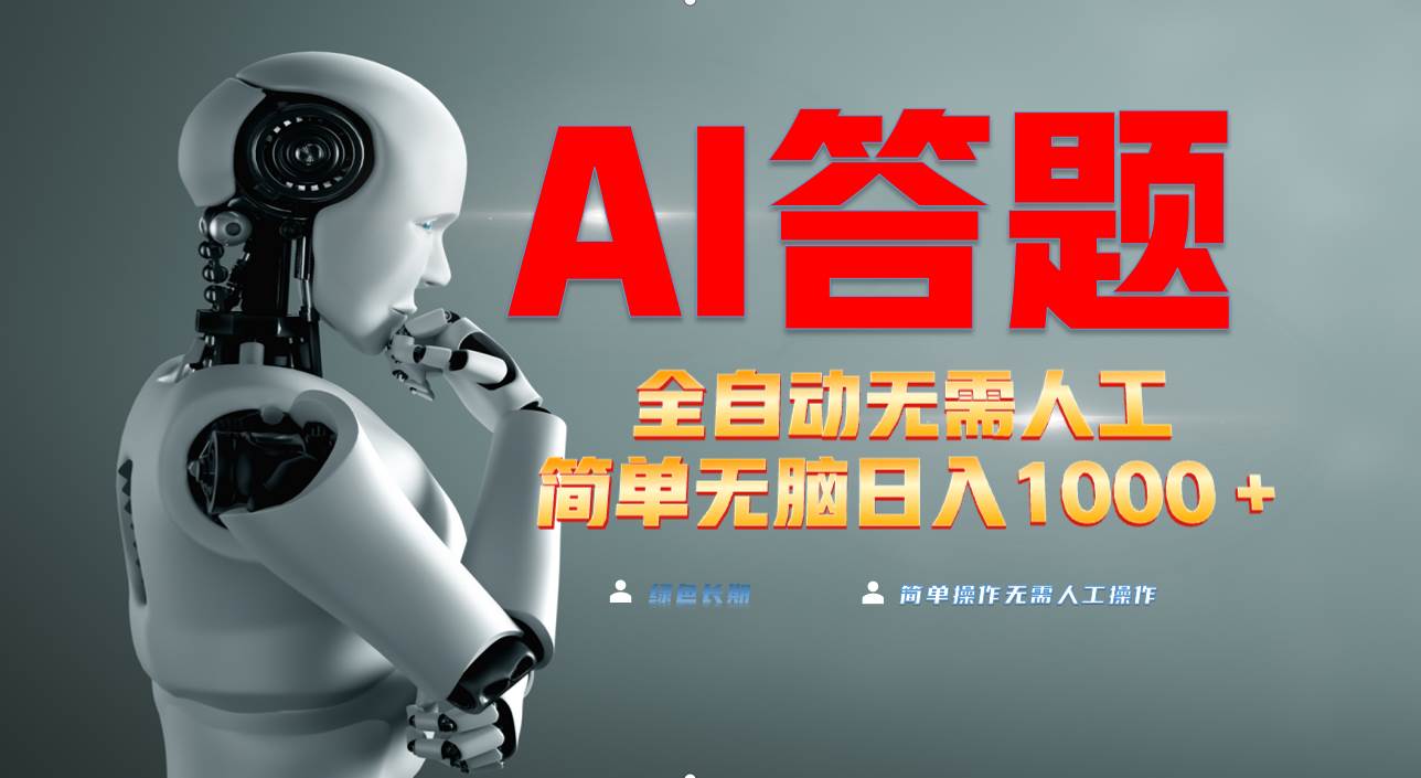 （13434期）最新项目不需要人工操作，AI自动答题，轻松日入1000+彻底解放双手！|无忧资源社