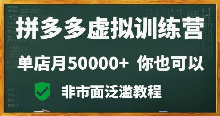 拼多多虚拟电商训练营月入30000+你也行，暴利稳定长久，副业首选|无忧资源社
