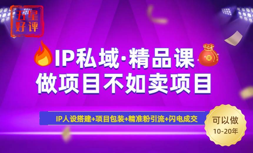 （14406期）2025年“IP私域·密训精品课”，日赚3000+小白避坑年赚百万，暴力引流…|无忧资源社