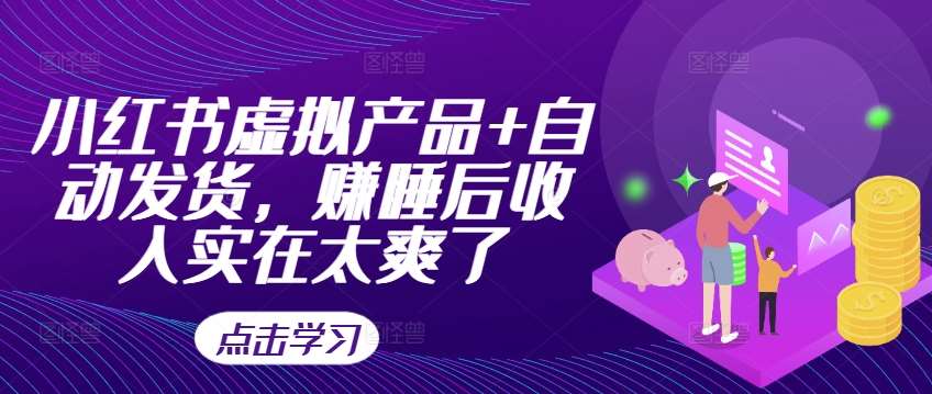 小红书虚拟产品+自动发货，赚睡后收入实在太爽了|无忧资源社