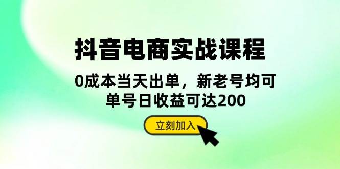 （13350期）抖音 电商实战课程：从账号搭建到店铺运营，全面解析五大核心要素|无忧资源社