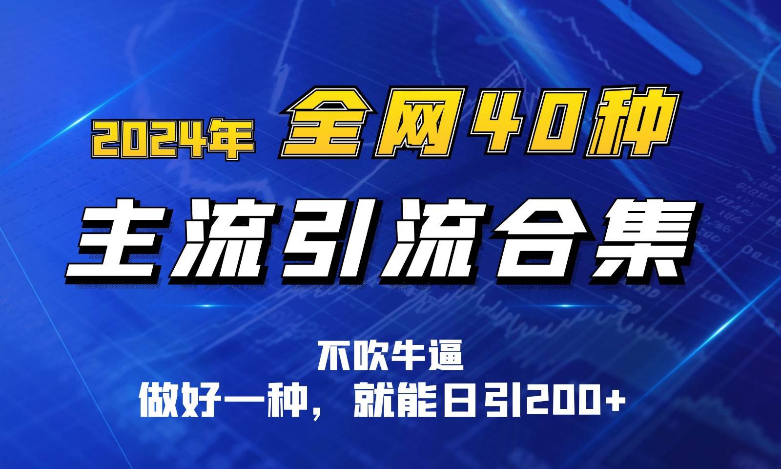 2024年全网40种暴力引流合计，做好一样就能日引100+|无忧资源社