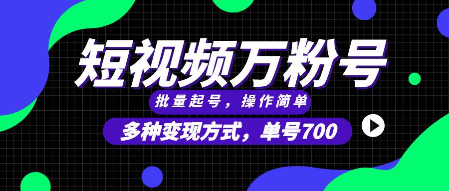 （13497期）短视频快速涨粉，批量起号，单号700，多种变现途径，可无限扩大来做。|无忧资源社
