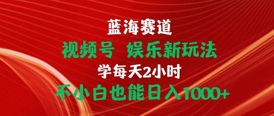 （10818期）蓝海赛道视频号 娱乐新玩法每天2小时小白也能日入1000+|无忧资源社