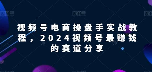 视频号电商实战教程，2024视频号最赚钱的赛道分享|无忧资源社