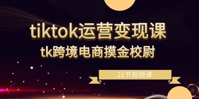 （8848期）tiktok运营变现课，tk跨境电商摸金校尉（21节视频课）|无忧资源社