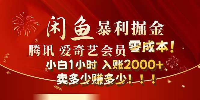 （12236期）闲鱼全新暴力掘金玩法，官方正品影视会员无成本渠道！小白1小时收…|无忧资源社