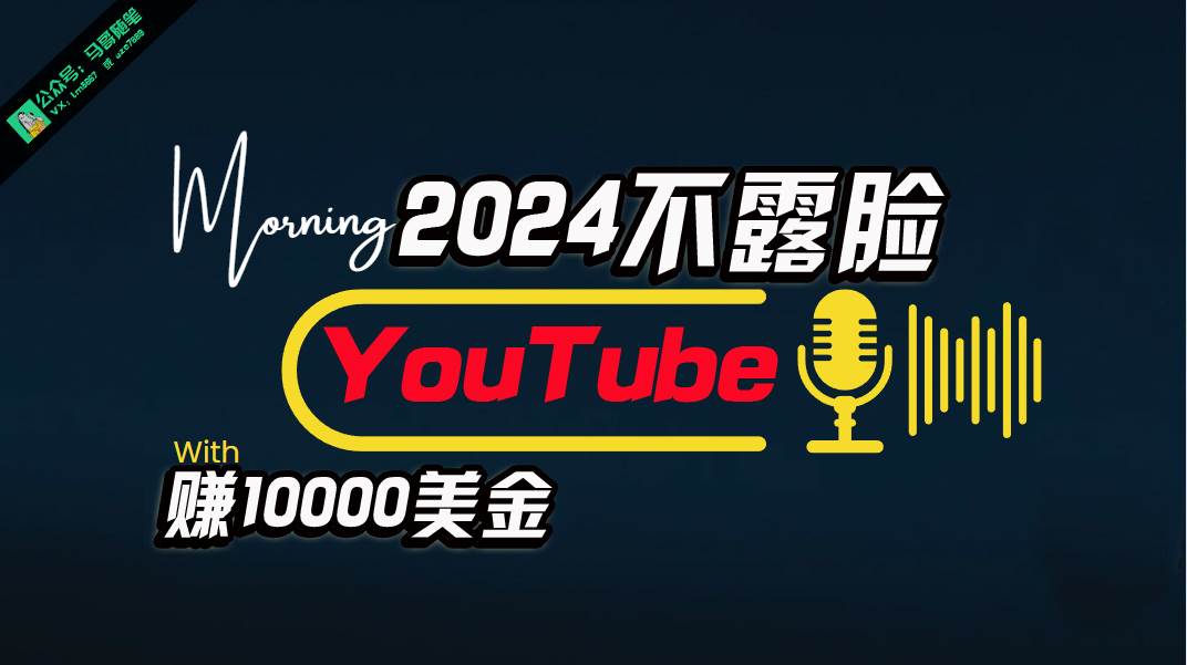 （10348期）AI做不露脸YouTube赚$10000月，傻瓜式操作，小白可做，简单粗暴|无忧资源社