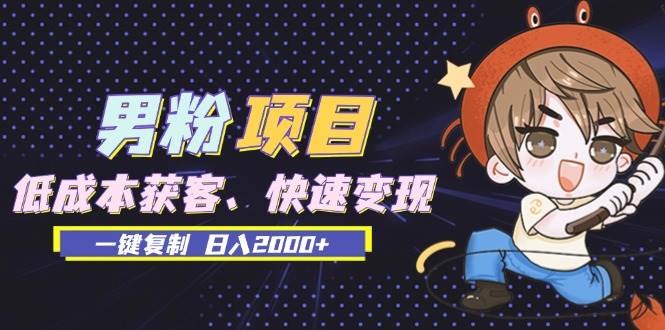（13527期）男粉项目：低成本获客、快速变现、一键复制 日入2000+|无忧资源社