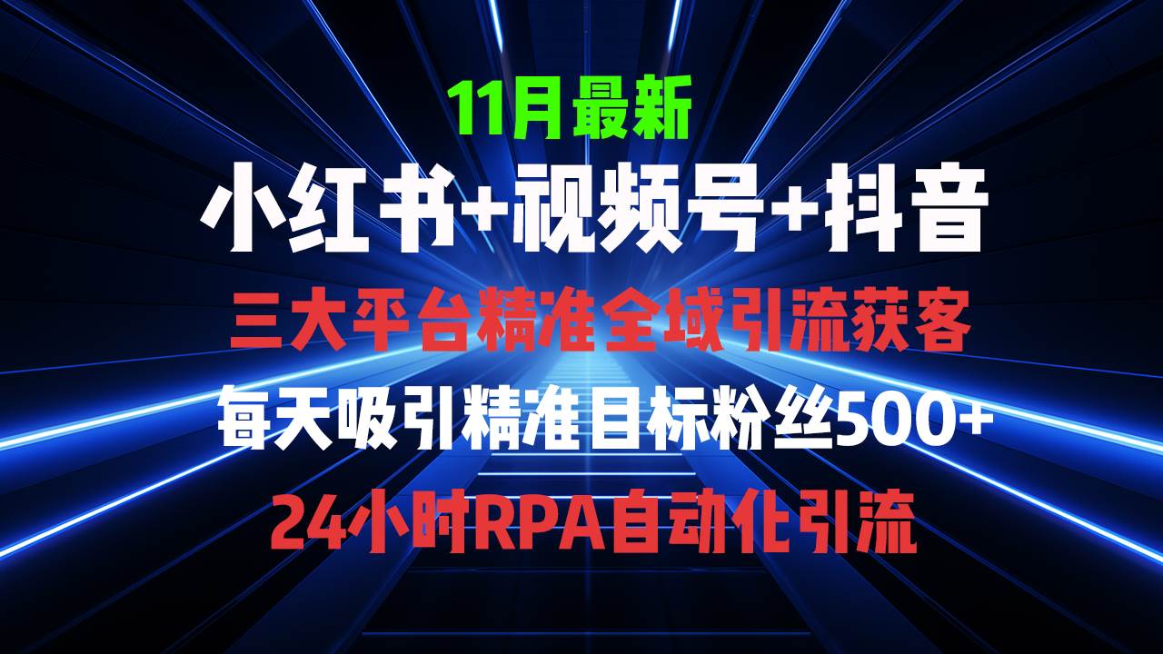 （13259期）全域多平台引流私域打法，小红书，视频号，抖音全自动获客，截流自…|无忧资源社