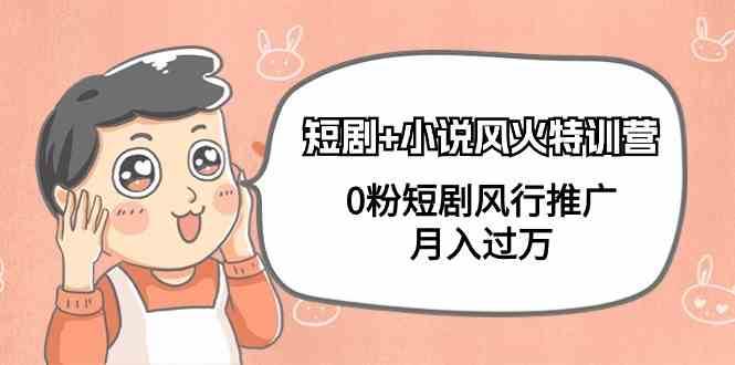 小说+短剧风火特训营，0粉短剧小说风行推广，实现月入过万|无忧资源社