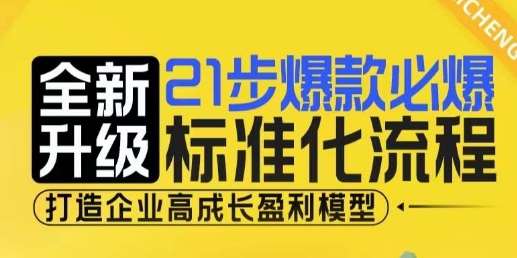 21步爆款必爆标准化流程，全新升级，打造企业高成长盈利模型|无忧资源社