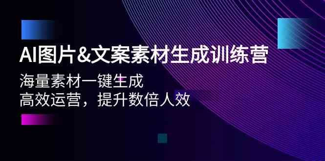 AI图片&文案素材生成训练营，海量素材一键生成 高效运营 提升数倍人效|无忧资源社