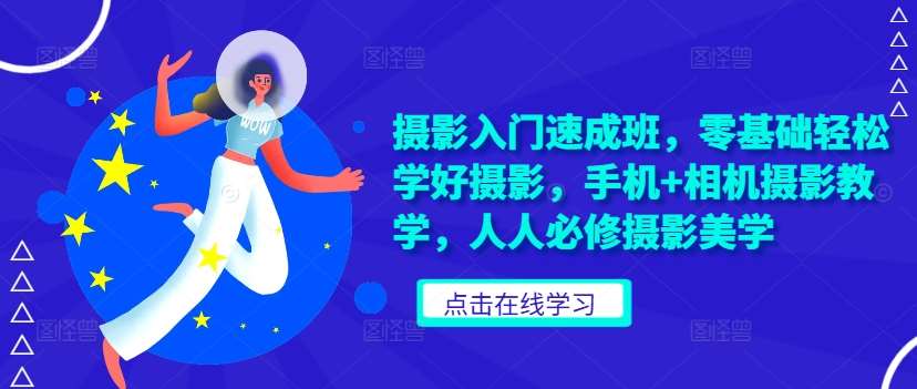 摄影入门速成班，零基础轻松学好摄影，手机+相机摄影教学，人人必修摄影美学|无忧资源社