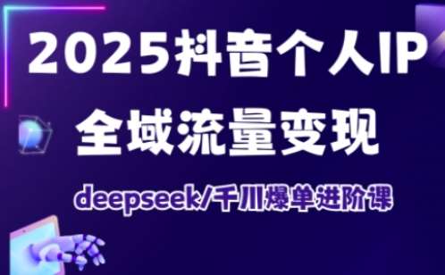 2025抖音个人IP全域流量变现进阶课，deepseek千川爆单进阶课|无忧资源社