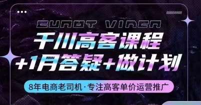 千川高客课程+1月答疑+做计划，详解千川原理和投放技巧|无忧资源社