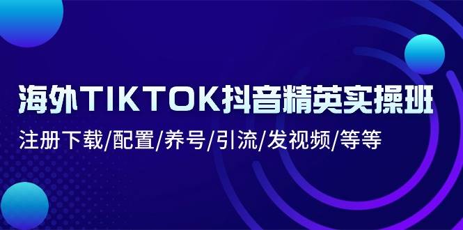 （10998期）海外TIKTOK抖音精英实操班：注册下载/配置/养号/引流/发视频/等等|无忧资源社