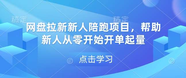 网盘拉新新人陪跑项目，帮助新人从零开始开单起量|无忧资源社