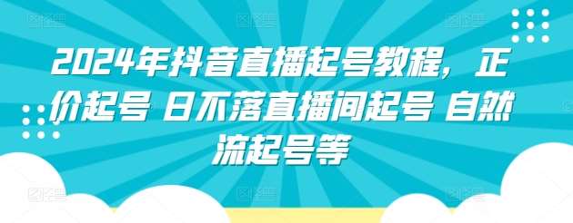 2024年抖音直播起号教程，正价起号 日不落直播间起号 自然流起号等|无忧资源社