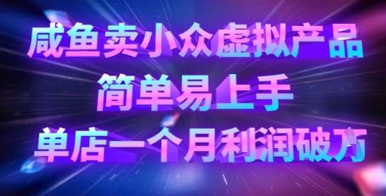 咸鱼卖小众虚拟产品，简单易上手，单店一个月利润破W|无忧资源社
