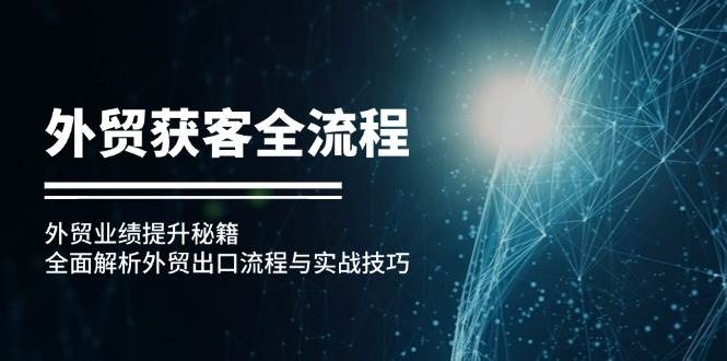 （12982期）外贸获客全流程：外贸业绩提升秘籍：全面解析外贸出口流程与实战技巧|无忧资源社