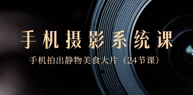 （8671期）0基础-手机摄影系统课，手机拍出静物美食大片（24节课）|无忧资源社