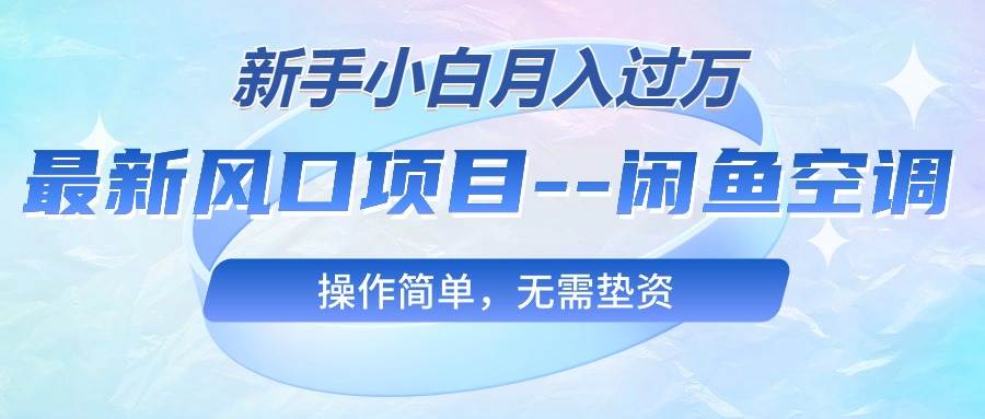 （10767期）最新风口项目—闲鱼空调，新手小白月入过万，操作简单，无需垫资|无忧资源社