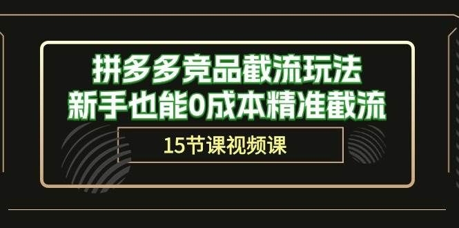 （10301期）拼多多竞品截流玩法，新手也能0成本精准截流（15节课）|无忧资源社