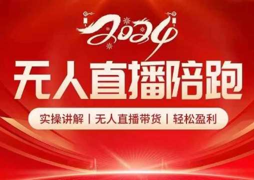 2024无人直播陪跑全套课，实操讲解，无人直播带货，轻松盈利|无忧资源社