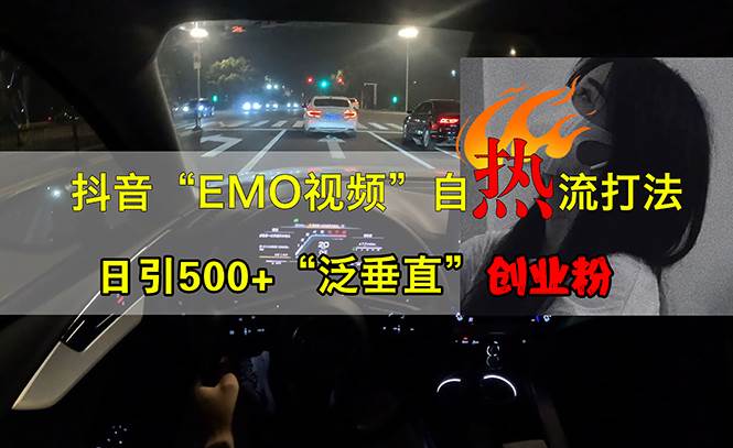 （13029期）抖音EMO视频自热打法，日引500+“泛垂直”创业粉|无忧资源社