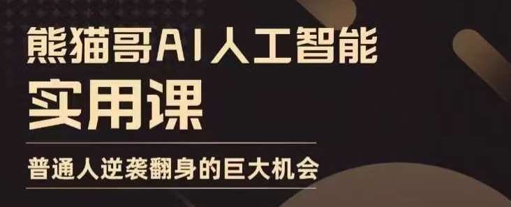 AI人工智能实用课，实在实用实战，普通人逆袭翻身的巨大机会|无忧资源社