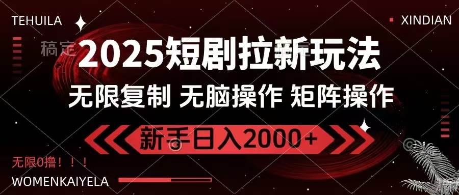 （14429期）2025短剧拉新玩法，无需注册登录，无限0撸，无脑批量操作日入2000+|无忧资源社