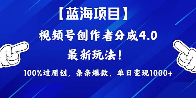 （9777期）2024蓝海项目视频号，最新方法， 100%过原创，条条爆款，单日变现1K+，…|无忧资源社