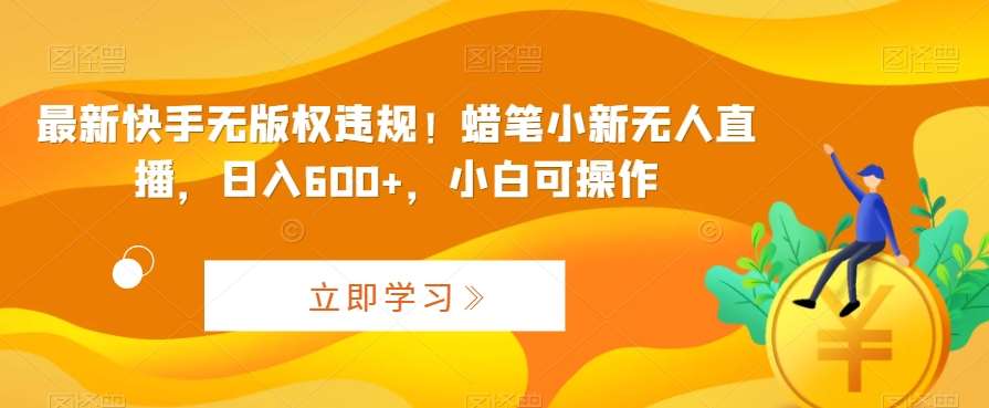 最新快手无版权违规！蜡笔小新无人直播，日入600+，小白可操作【揭秘】|无忧资源社
